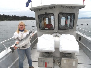 Silver Salmon Catch - Captain Vicky Wassberg