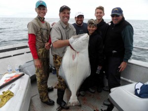 Big halibut catch with Guide Larry Jarrett