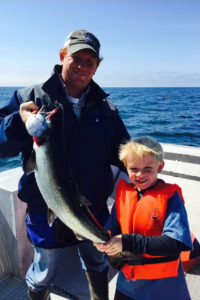 Jackson Dunn and Dad Clint with nice Silver Salmon
