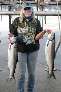 Vicky Wassberg with her 1st place 2015 king Salmon Derby winner